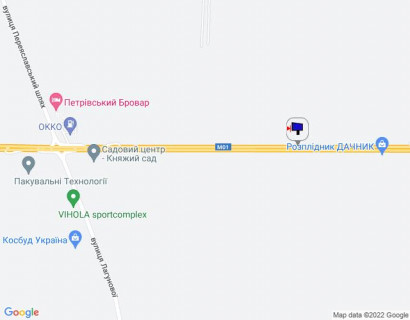 Білборд, Бігборд (Борд)  B у Бровари, 6х3  Траса М-01 "Київ-Чернігів-Нові Яриловичі", км 24+200 лівоо, об'їзд м. Бровари, через 1км після перетину Переяславський шлях (кол. Осипова) та вул. Лагунової, ресторану "Петрівський Бровар" та АЗС ОККО, за 1.3км до повороту на трасу Р-03 (Північно-Східний схема