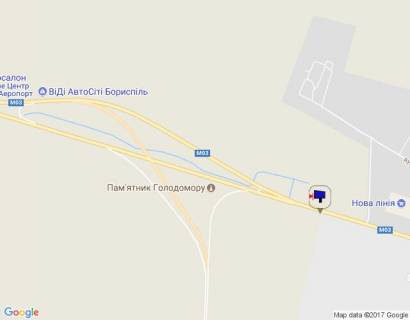 Билборд A в Борисполе м. Бориспіль, траса М 03, км 34+100 право, перед "Нова Лінія", в'їзд в  Бориспіль схема