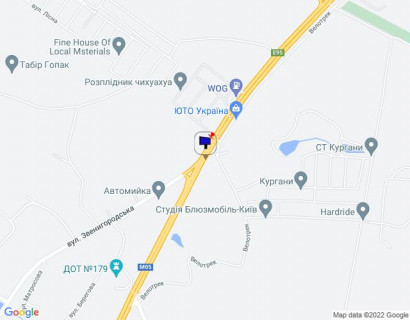 Билборд B в с. Вита-Почтовая, 6х3  с. Віта-Поштова, траса М-05 Київ-Одеса, км 18+090 ліво, через 250м після АЗС WOG, за 730м до повороту на с. Віта-Поштова (на вул. Садова) схема