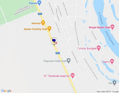 Билборд B в Козине, 6х3  Конча-Заспа, траса Р-01, км 30+700 право, за 50м до комплексу "QUEEN COUNTRY CLUB", через 270м після клініки "VIVA" схема