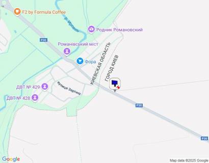 Билборд A в Киеве, 6х3  м. Ірпінь, вул. Поповича, в'їзд в м. Ірпінь з с. Романівка, траса Р-30 "Київ-Ірпінь", перед Ірпінським мостом схема