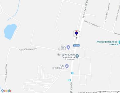 Билборд A в Василькове м. Васильків, вул. Декабристів, 63, перед АЗС GLUSCO схема