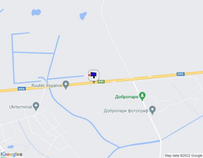 Билборд A в Киеве, 6х3  Траса М-06 "Київ-Чоп" (Житомир), км 44+000 ліво, за 800м до повороту на Мотижин та автобусної зупинки, через 500м після заводу "Ruukki" схема