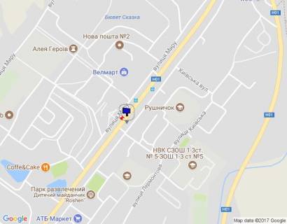 Билборд A в Обухове, 6х3  м. Обухів, вул. Київська, 164, на світлофорі схема