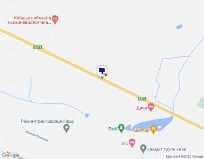 Billboard B in Vorzel, 6х3  смт. Ворзель, траса М-07 "Київ-Ковель", км 33+890 ліво, через 790м після повороту до ресторану "Шкіпер", за 490м до автобусної зупинки, за 560м до повороту на вул. Паркова scheme