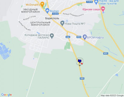 Білборд, Бігборд (Борд)  A у Борисполі, 6х3  Черкаська траса, траса Н-08 "Бориспіль-Дніпро-Запоріжжя", км 2+300 ліво, в'їзд в м. Бориспіль з Дніпра (Переяслава) схема