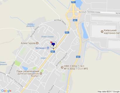 Билборд B в Обухове м. Обухів, вул..Київська, 117,  біля супермаркета "Велика кишеня"  (автозупинка  "Піщана") схема