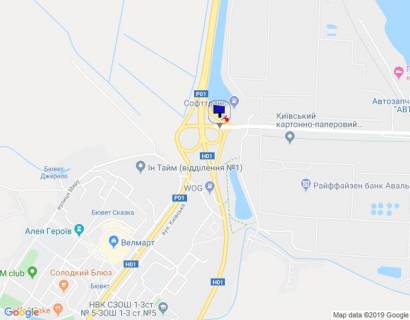 Билборд C в Обухове, 6х3  м. Обухів, початок вул. Промислова, міст через трасу Н-01 "Київ-Знам'янка", на повороті на Київ схема