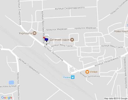 Билборд B в Умане м. Умань, вул. Залізнична, біля ПриватБанку, навпроти автобусної зупинки, за 320м до повороту на вул. Незалежності, через 175м після повороту на провулок Їжакевича та 250м після початку вул. Енергетична схема