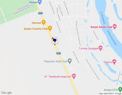 Билборд A в Козине, 6х3  Конча-Заспа, траса Р-01, км 30+700 право, через 50м після комплексу "QUEEN COUNTRY CLUB", за 270м до клініки "VIVA" схема