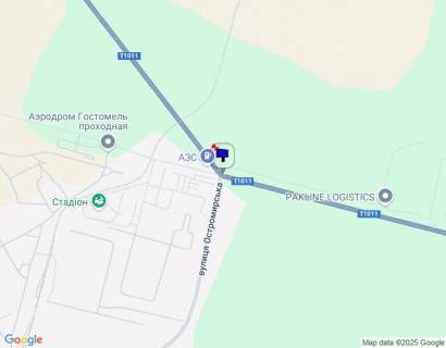 Билборд B в Гостомеле, 6х3  м. Гостомель,вул. Леонтовича- вул. Автошляхова-вул. Остромирська (біля АЗС), заїзд з Бородянки схема