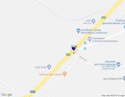 Билборд B в Чабаны с. Чабани, траса М-05 Київ-Одеса, км 16+630 ліво, поворот на вул. Кірова, через 115м після автобусної зупинки та 170м після заїзду на  АЗС Marshal, за 160м до АЗС КЛО, верх схема