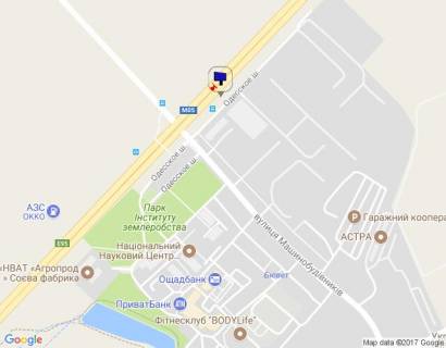 Билборд A в Чабаны с. Чабани, траса М-05 Київ-Одеса, км 14+975 ліво, зупинка "Чабани-Гатне", навпроти МегаМаркету Гатне, через 115м після повороту на Гатне, Крюківщину, Вишневе схема
