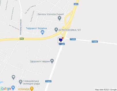 Билборд A в Глевахе, 6х3  м. Васильків, Т-1023, км 2+860 право, в'їзд з смт. Глеваха, зупинка "Польова", за розв'язкою Київ-Васильків, розворот на Рославичі схема