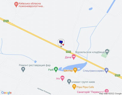 Billboard A in Vorzel, 6х3  смт. Ворзель, траса М-07 "Київ-Ковель", км 33+600 право, через 500м після повороту до ресторану "Шкіпер", за 780м до автобусної зупинки, за 850м до повороту на вул. Паркова scheme