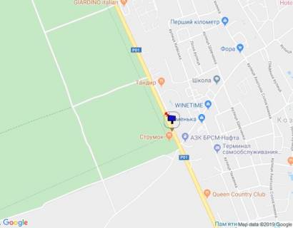 Билборд A в с. Козине Конча-Заспа, траса Р-02, км 29+750 право, навпроти супермаркету "FAVORE", АЗС "БРСМ" схема