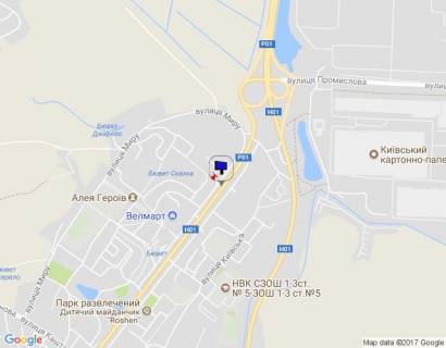 Билборд B в Обухове м. Обухів, вул.. Київська, 121  (виїзд з Обухів на Київ, Українку) схема