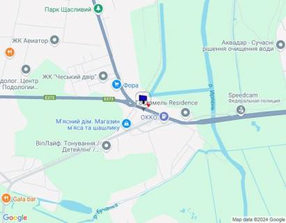 Billboard B in Gostomel, 6х3  м. Ірпінь-м. Гостомель, вул. Свято- Покровська (навпроти №22-А) - вул. Шевченка, траса М-07, км 23+700 ліво, перед Гостомельським кільцем, біля Сіті Маркету, зупинка scheme