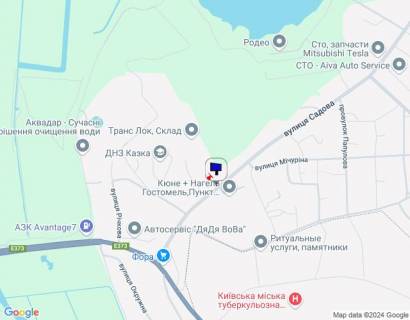 Билборд B в Горенці, 6х3  смт. Гостомель-с. Горенка, вул. Садова (біля ДП Кюне і Нагель) схема