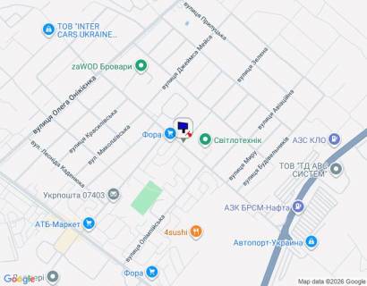 Билборд A в Бровары, 6х3  м. Бровари, вул. Броварської Сотні, 7, Фора, АТБ схема