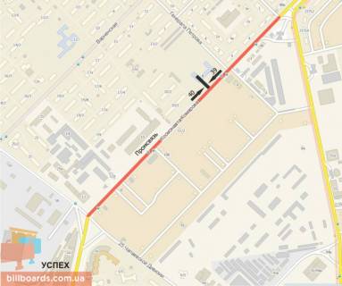 Билборд A в Одессе ул.Комарова - Школа (А) схема