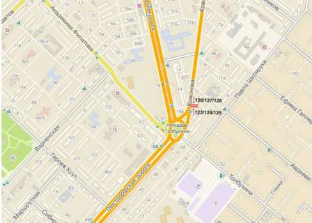 Призма A в Одессе пл. Толбухина - Краснова (выезд на площадь) (В) - 3 - 303690 схема