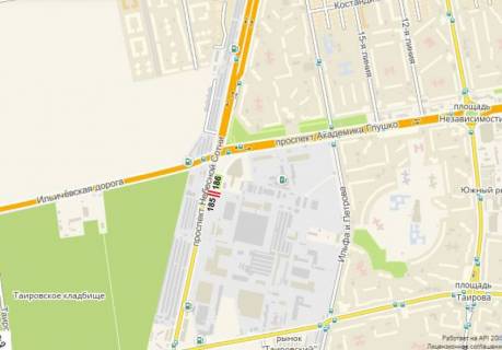 Билборд  в Одессе пр. М. Жукова, 95 - от Таврии (В) схема