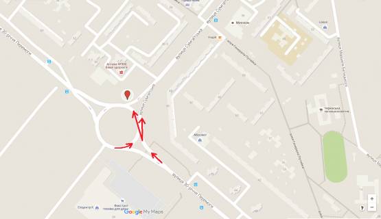 Билборд B в Черкассах, 3в*6ш  вул. Сумгаїтська - вул.30-річчя Перемоги схема