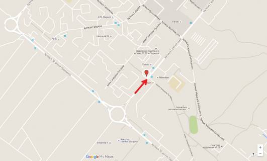 Билборд B в Черкассах, 3в*6ш  вул. Сумгаїтська - алея Г. Путейка схема