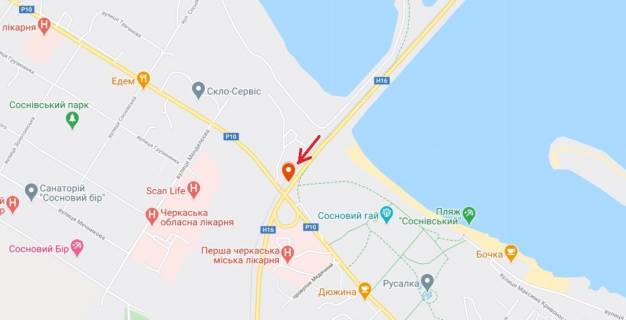 Billboard A in Cherkasy, 3в*6ш  Zolotonis'ke sose, bila dambi_v'izd v misto scheme