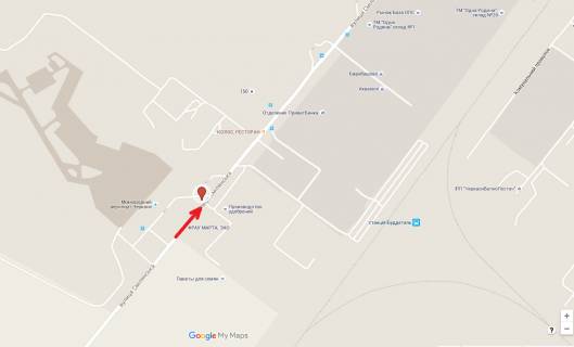 Билборд B в Черкассах, 3в*6ш  вул. Смілянська, 150 (навпроти аеропорта) схема