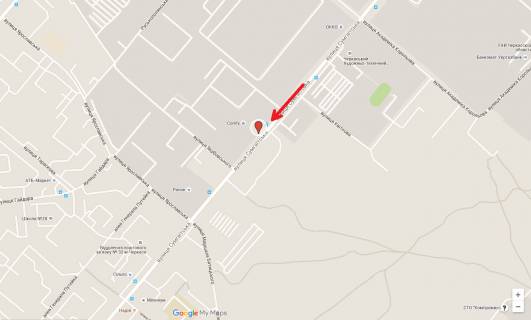 Билборд A в Черкассах, 3в*6ш  вул. Сумгаїтська (ТЦ Фуршет) схема