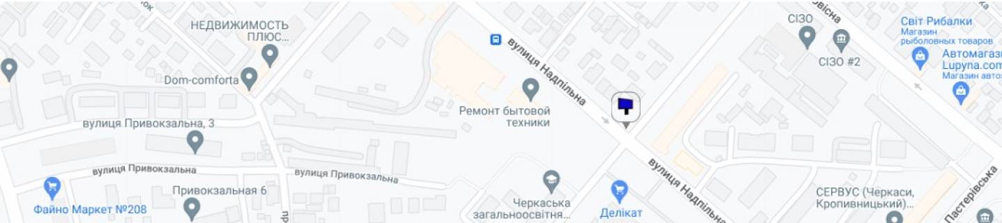 Билборд + в Черкассах, 3в*6ш  вул. Надпільна (Ільїна) - вул.Б.Хмельницького схема
