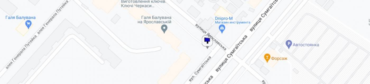 Билборд + в Черкассах, 3в*6ш  вул. Сумгаїтська –  вул. Ярославська схема