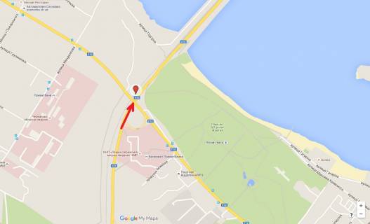 Билборд A в Черкассах, 3в*6ш  Золотоніське шосе, біля дамби_в'їзд в місто схема