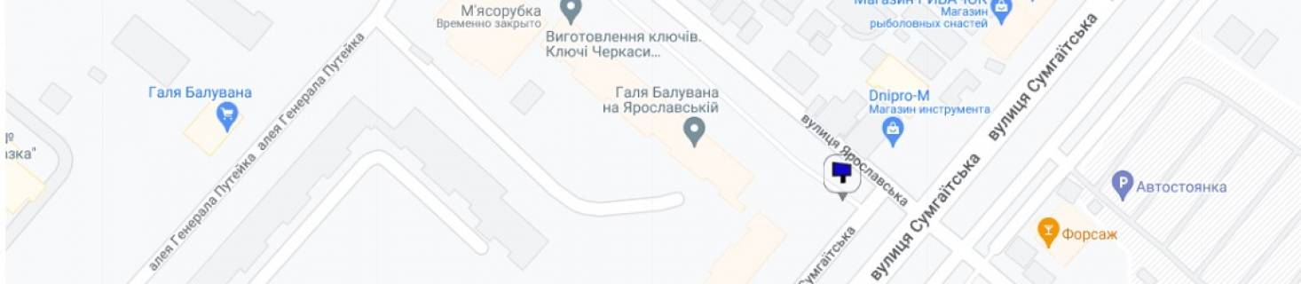 Билборд + в Черкассах, 3в*6ш  вул. Сумгаїтська –  вул. Ярославська схема