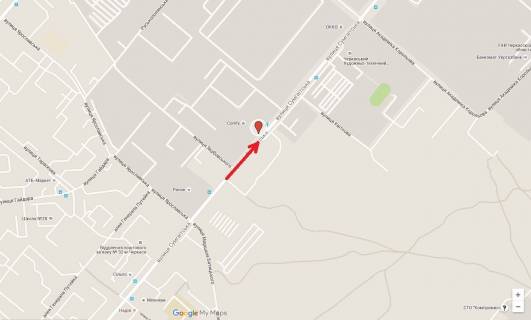 Billboard B in Cherkasy, 3в*6ш  st. Sumgaits'ka (TC Furset) scheme