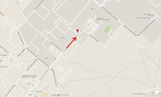 Билборд B в Черкассах, 3в*6ш  вул. Сумгаїтська, 10 схема