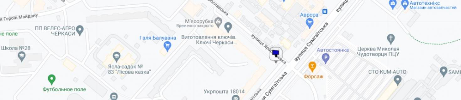 Билборд + в Черкассах, 3в*6ш  вул. Сумгаїтська –  вул. Ярославська схема