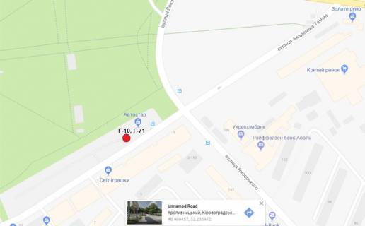 Билборд B в Кропивницкий (Кировоград), 3х6  вул.академіка Тамма (Героїв Сталінграду) схема