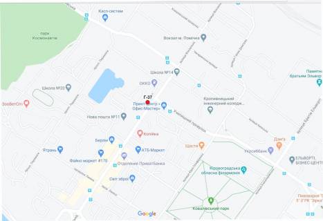 Билборд B в Кропивницкий (Кировоград), 3х6  вул. Вокзальна (вул.Жовтневої Революції) схема
