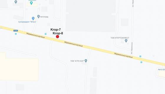 Билборд B в Кропивницкий (Кировоград) вул. Перша Виставкова (вул. Мурманська)  схема