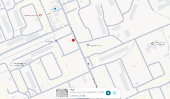 Ситилайт B в Кропивницкий (Кировоград), 1,2х1,8  вул. Незалежності, 26 (вул. Попова) схема