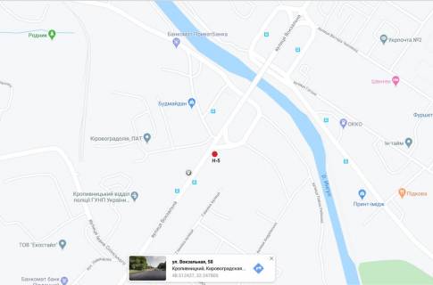 Білборд, Бігборд (Борд)  B у Кропивницький (Кіровоград) вул. Вокзальна (вул.Жовтневої Революції)  схема