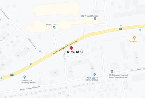 Билборд B в Кропивницкий (Кировоград) Героїв Маріуполя вул. (Генерала Родимцева) схема