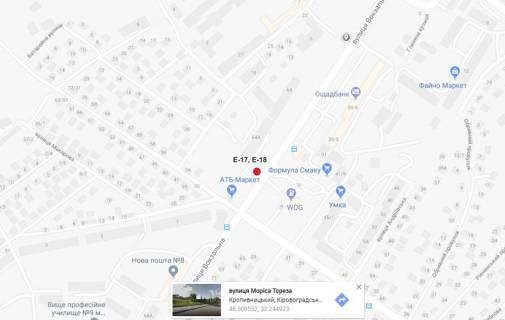 Билборд  в Кропивницкий (Кировоград) схема