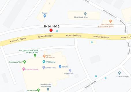 Билборд A в Кропивницкий (Кировоград) вул. Соборна (вул. 50 років Жовтня) схема