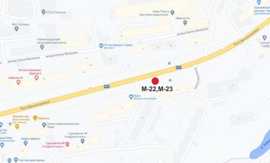 Билборд B в Кропивницкий (Кировоград), 3х6  вул. Полтавська схема