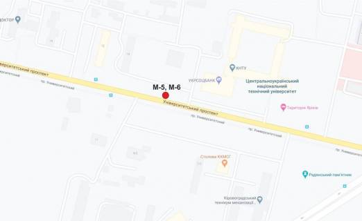 Билборд A в Кропивницкий (Кировоград) проспект Університетський (КНТУ) схема