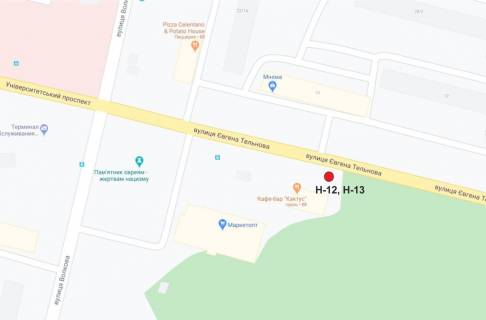 Білборд, Бігборд (Борд)  A у Кропивницький (Кіровоград) вул. Євгенія Тельнова (пр-т.Правди) схема